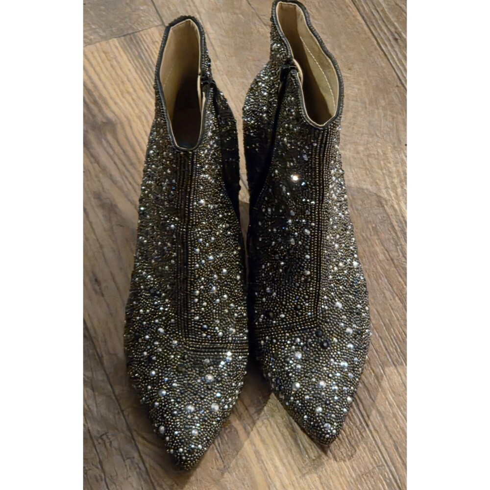 Betsey Johnson Cady Crystal Pavé Booties block heel booties - Size 8 - Picture 14 of 16